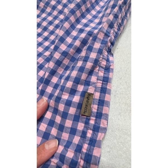 Rainforest Men's Sz L Gingham Check Button Down Shirt Modern Classic Long Sleeve - Picture 9 of 10